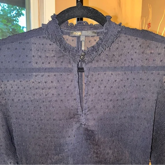 Maje Midnight Ruffle Top - Picture 3 of 8
